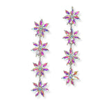 104760, FLOWER RHINESTONE DROP DANGLE EARRING
