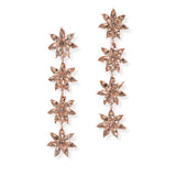 104760, FLOWER RHINESTONE DROP DANGLE EARRING
