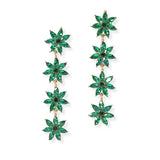 104760, FLOWER RHINESTONE DROP DANGLE EARRING