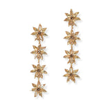 104760, FLOWER RHINESTONE DROP DANGLE EARRING