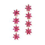 104760, FLOWER RHINESTONE DROP DANGLE EARRING
