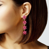 104760, FLOWER RHINESTONE DROP DANGLE EARRING