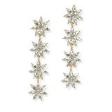 104760, FLOWER RHINESTONE DROP DANGLE EARRING