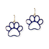 104762, GAMEDAY PAW ENAMEL DANGLE EARRING