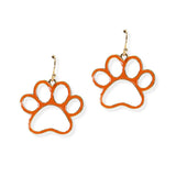 104762, GAMEDAY PAW ENAMEL DANGLE EARRING