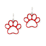 104762, GAMEDAY PAW ENAMEL DANGLE EARRING