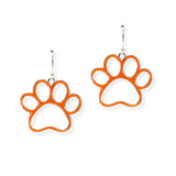 104762, GAMEDAY PAW ENAMEL DANGLE EARRING