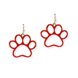 104762, GAMEDAY PAW ENAMEL DANGLE EARRING