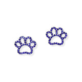 104763, GAMEDAY PAW CRYSTAL RHINESTONE STUD EARRING