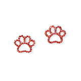 104763, GAMEDAY PAW CRYSTAL RHINESTONE STUD EARRING