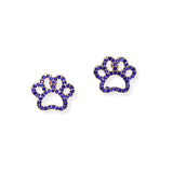 104763, GAMEDAY PAW CRYSTAL RHINESTONE STUD EARRING