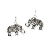 104767, ELEPHANT FILIGREE METAL DANGLE EARRING