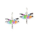 104768, DRAGONFLY ENAMEL DANGLE EARRING