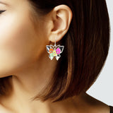 104769, BUTTERFLY ENAMEL DANGLE EARRING