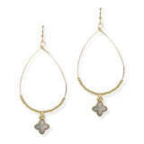 104773, CLOVER CHARM TEARDROP DANGLE EARRING