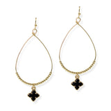 104773, CLOVER CHARM TEARDROP DANGLE EARRING