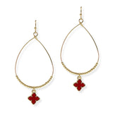 104773, CLOVER CHARM TEARDROP DANGLE EARRING