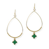 104773, CLOVER CHARM TEARDROP DANGLE EARRING