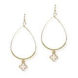 104773, CLOVER CHARM TEARDROP DANGLE EARRING