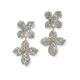 104774, FLOWER CRYSTAL RHINESTONE DANGLE EARRING