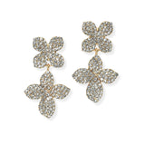 104774, FLOWER CRYSTAL RHINESTONE DANGLE EARRING
