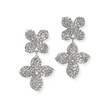 104774, FLOWER CRYSTAL RHINESTONE DANGLE EARRING