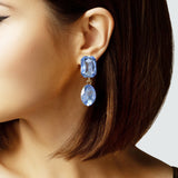 104775, GEOMETRIC RHINESTONE DANGLE EARRING