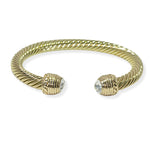 104786, ENAMEL WITH RHINESTONE ACCENT CABLE CUFF BRACELET