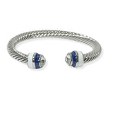 104786, ENAMEL WITH RHINESTONE ACCENT CABLE CUFF BRACELET