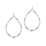 104794, TEARDROP PEARL WITH GLASS BEADED DANGLE EARRING
