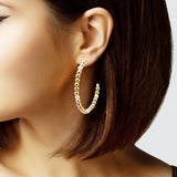 104796, PEARL WITH BEADED ROUND HOOP EARRING