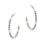 104796, PEARL WITH BEADED ROUND HOOP EARRING