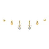 104801, 3 PAIRS RIBBON BOW DANGLE & STUD EARRING SET