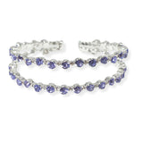 104805, ROUND RHINESTONE ACCENT STRETCH CUFF BRACELET