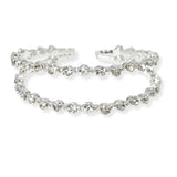 104805, ROUND RHINESTONE ACCENT STRETCH CUFF BRACELET