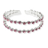 104805, ROUND RHINESTONE ACCENT STRETCH CUFF BRACELET