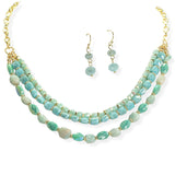 104815, RESIN BEADED MULTI LAYERED NECKLACE