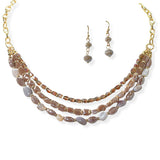 104815, RESIN BEADED MULTI LAYERED NECKLACE