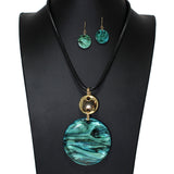 104836, GLITTER ROUND CELLULOID ACETATE NECKLACE