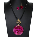104836, GLITTER ROUND CELLULOID ACETATE NECKLACE