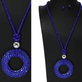 104841, ROUND BLING RHINESTONE LONG PENDANT NECKLACE