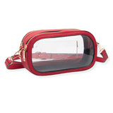 104849, CLEAR TRANSPARENT WITH LEATHER CROSSBODY BAG