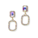 104851, GEOMETRIC CRYSTAL RHINESTONE DANGLE EARRING