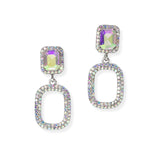 104851, GEOMETRIC CRYSTAL RHINESTONE DANGLE EARRING