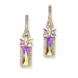 104852, CHAMPAGNE BOTTLE LOOK RHINESTONE EARRING