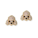 104855, POODLE CUBIC ZIRCONIA STUD EARRING