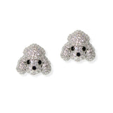 104855, POODLE CUBIC ZIRCONIA STUD EARRING