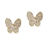 104858, BUTTERFLY CUBIC ZIRCONIA STUD EARRING