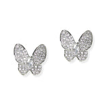 104858, BUTTERFLY CUBIC ZIRCONIA STUD EARRING