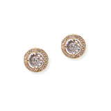 104859, ROUND CUBIC ZIRCONIA STUD EARRING